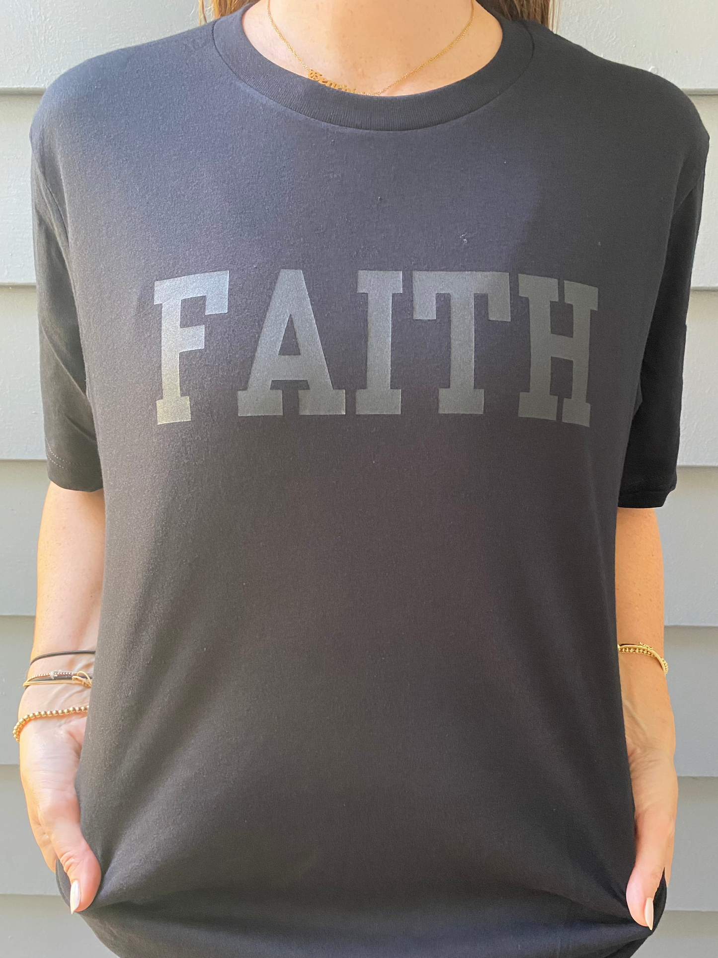 BLACK ON BLACK FAITH UNISEX T-SHIRT